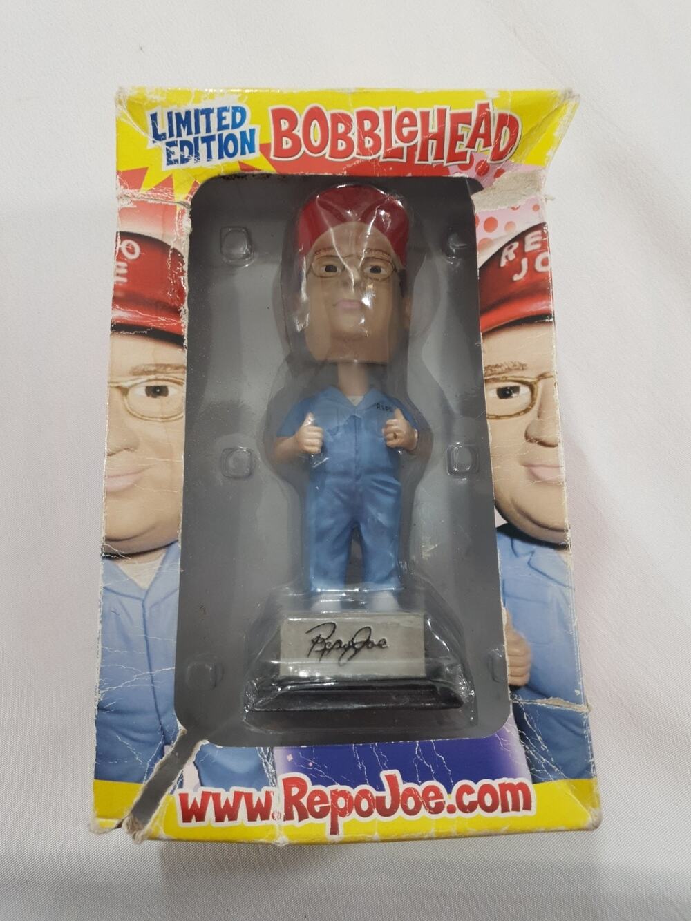 Repo Joe Bobblehead Limited Edition DOUBLE SIGNED Autographed Box Inscribed